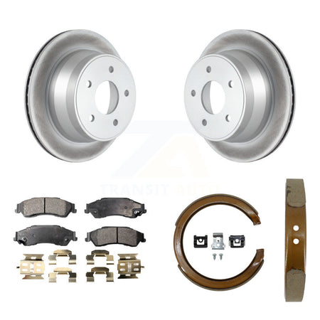 Rear Disc Coated Rotors Semi-Metallic Pads Parking Shoes Kit For Chevrolet GMC Blazer S10 KGF-103644