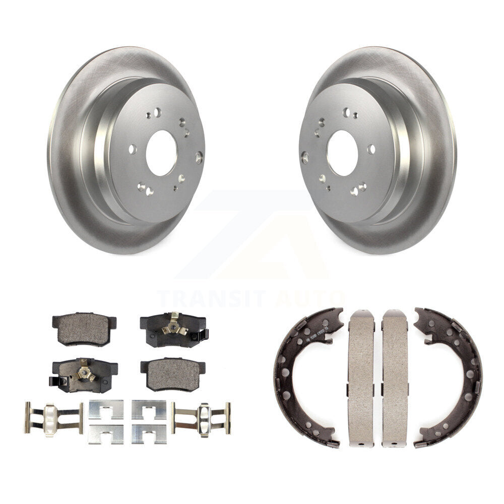 Rear Disc Coated Rotors Semi-Metallic Pads And Parking Shoes Kit For Honda CR-V Acura RDX KGF-103651