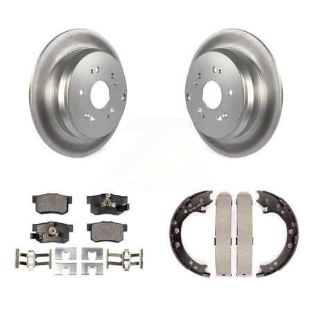 Rear Disc Coated Rotors Semi-Metallic Pads And Parking Shoes Kit For Honda CR-V Acura RDX KGF-103651