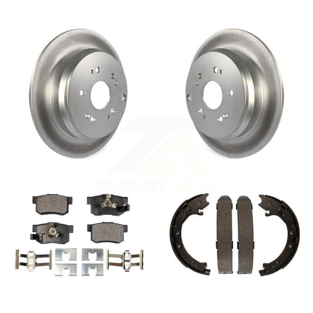 Rear Disc Coated Rotors Semi-Metallic Pads And Parking Shoes Kit For 2005-2006 Honda CR-V KGF-103653
