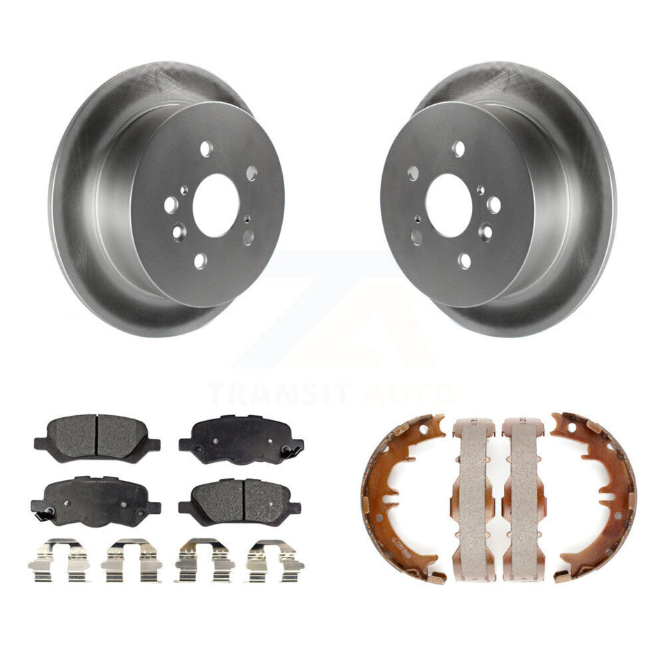 Rear Disc Coated Rotors Semi-Metallic Pads & Parking Shoes Kit For 2009-2016 Toyota Venza KGF-103663