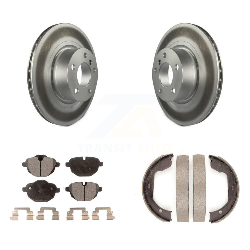 Rear Disc Coated Rotors Semi-Metallic Pads & Parking Shoes Kit For 2011 BMW X3 xDrive28i KGF-103679