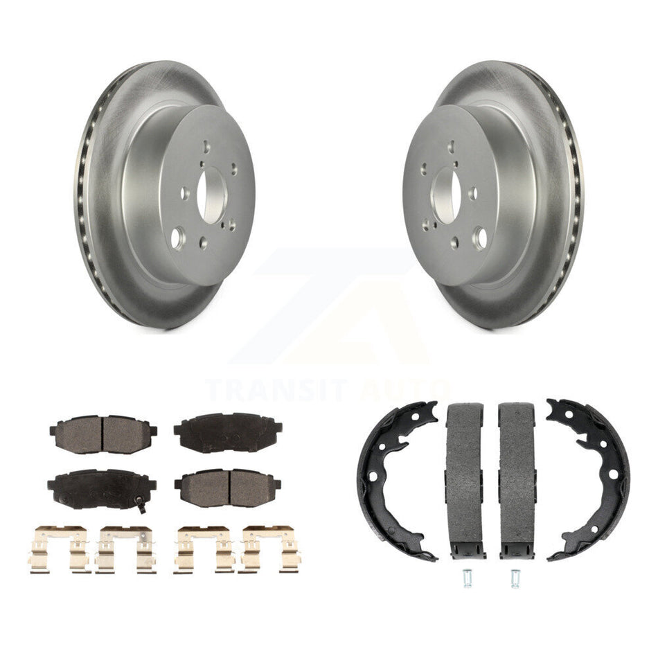 Rear Disc Coated Rotors Semi-Metallic Pads And Parking Shoes Kit For Subaru Forester 2.0L KGF-103681