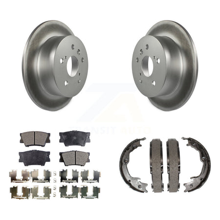 Rear Disc Coated Rotors Semi-Metallic Pads Parking Shoes Kit For Toyota Camry Lexus ES350 KGF-103686