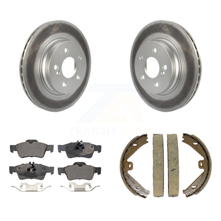 Rear Disc Coated Rotors Semi-Metallic Pads Parking Brake Shoes Kit For Mercedes-Benz E550 KGF-103688
