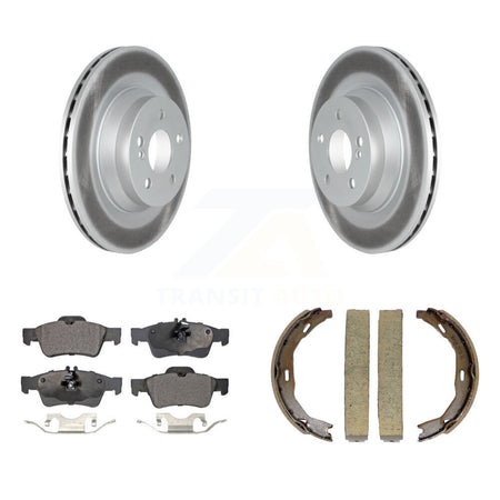 Rear Disc Coated Rotors Semi-Metallic Pads Parking Brake Shoes Kit For Mercedes-Benz E550 KGF-103692