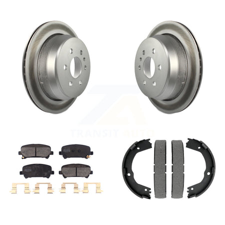 Rear Disc Coated Rotors Semi-Metallic Pads & Parking Shoes Kit For Chevrolet Colorado GMC KGF-103703