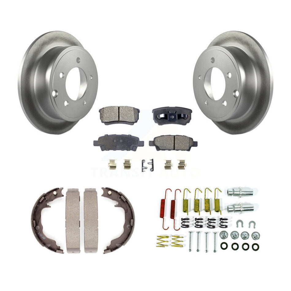 Rear Disc Coated Rotors Semi-Metallic Pads Parking Shoes & Hardware Kit For Jeep Patriot KGF-103900