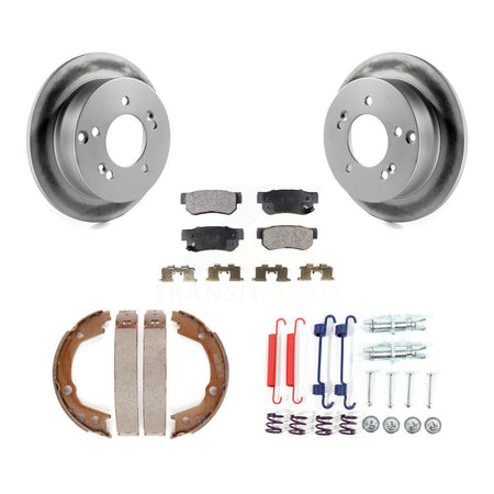 Rear Disc Coated Rotors Semi-Metallic Pads Parking Shoes Hardware Kit For Hyundai Tucson KGF-103910
