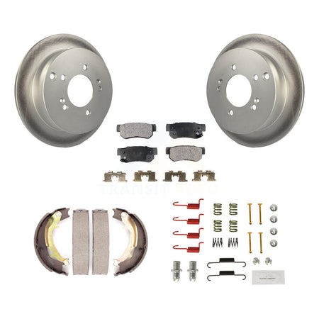 Rear Disc Coated Rotors Semi-Metallic Pads Parking Shoes Hardware Kit For Hyundai Tucson KGF-103911
