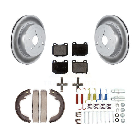 Rear Disc Coated Rotors Semi-Metallic Pads Parking Shoes Hardware Kit For Subaru Impreza KGF-103925