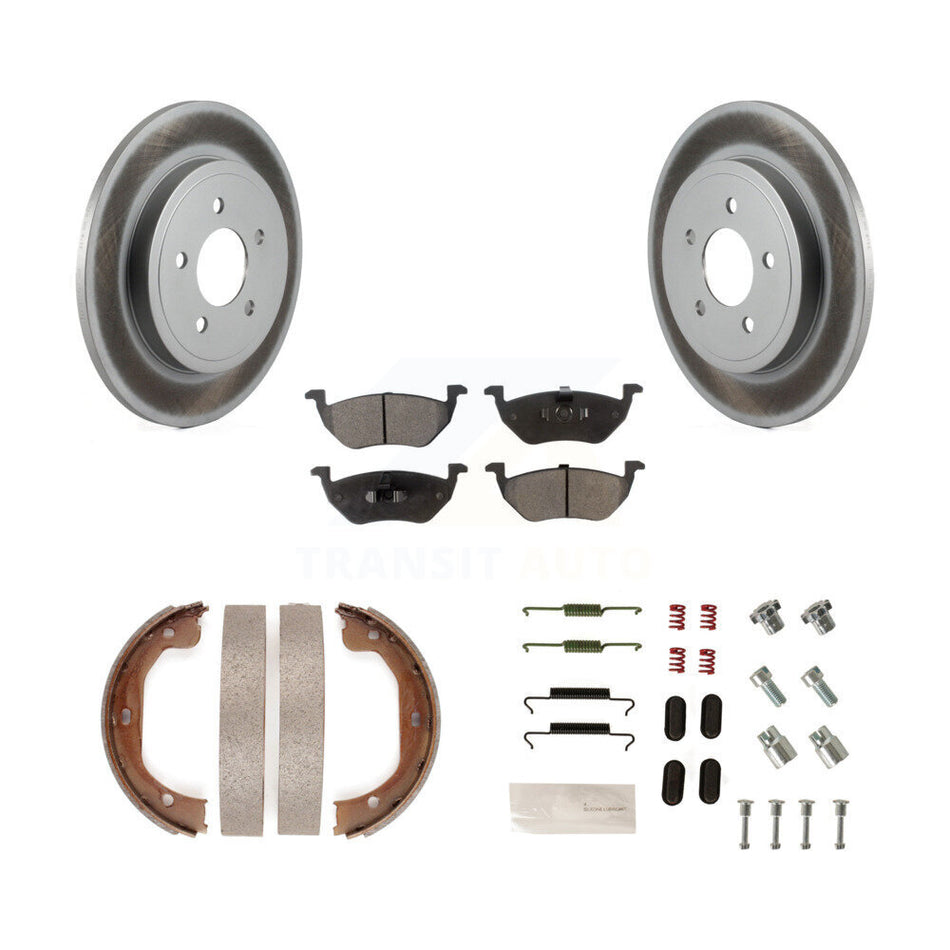 Rear Disc Coated Rotors Semi-Metallic Pads Parking Shoes And Hardware Kit For Ford Escape KGF-103994