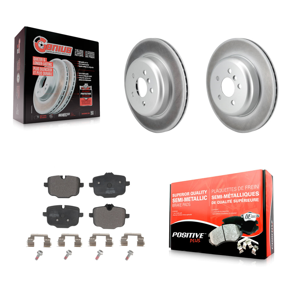 Rear Coated Disc Brake Rotors And Semi-Metallic Pads Kit For BMW 540i xDrive KGF-104028