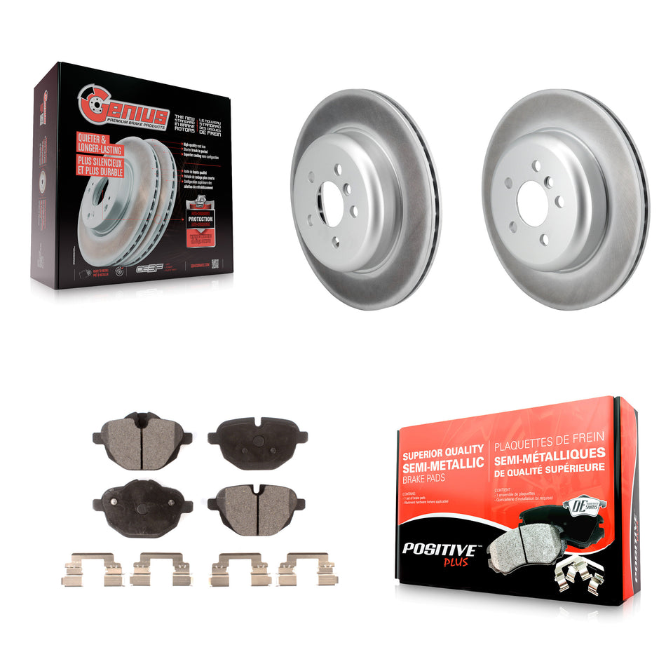 Rear Coated Disc Brake Rotors And Semi-Metallic Pads Kit For 2022 BMW X3 2.0L KGF-104029