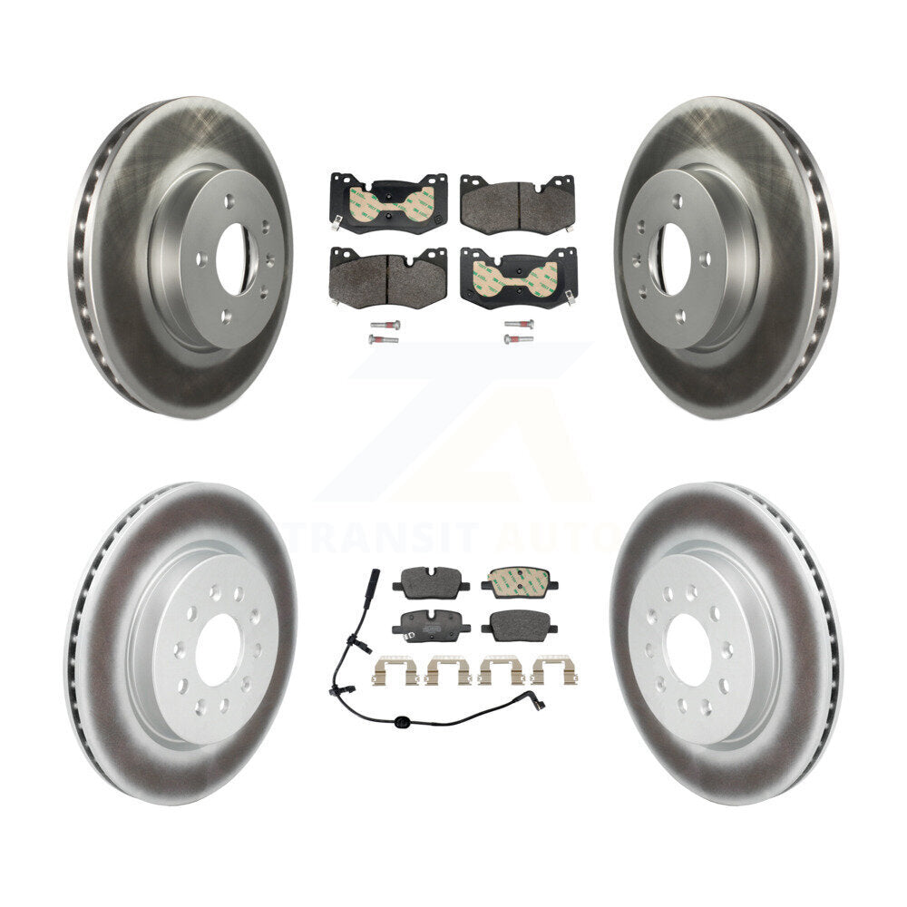 Front Rear Coated Disc Brake Rotors And Semi-Metallic Pads Kit For Cadillac CT4 KGF-104031