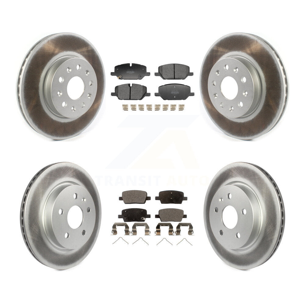 Front Rear Coated Disc Brake Rotors And Semi-Metallic Pads Kit For Chevrolet Camaro LT KGF-104032