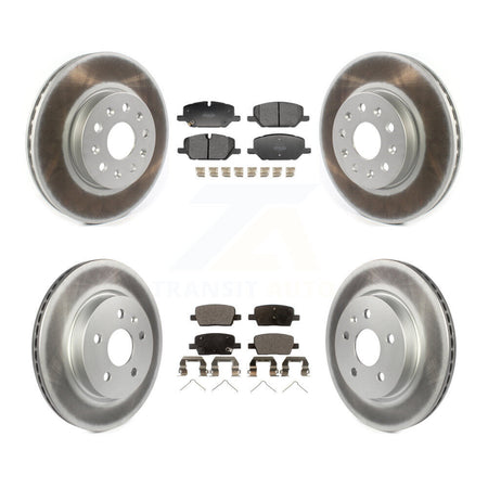 Front Rear Coated Disc Brake Rotors And Semi-Metallic Pads Kit For Chevrolet Camaro LT KGF-104032