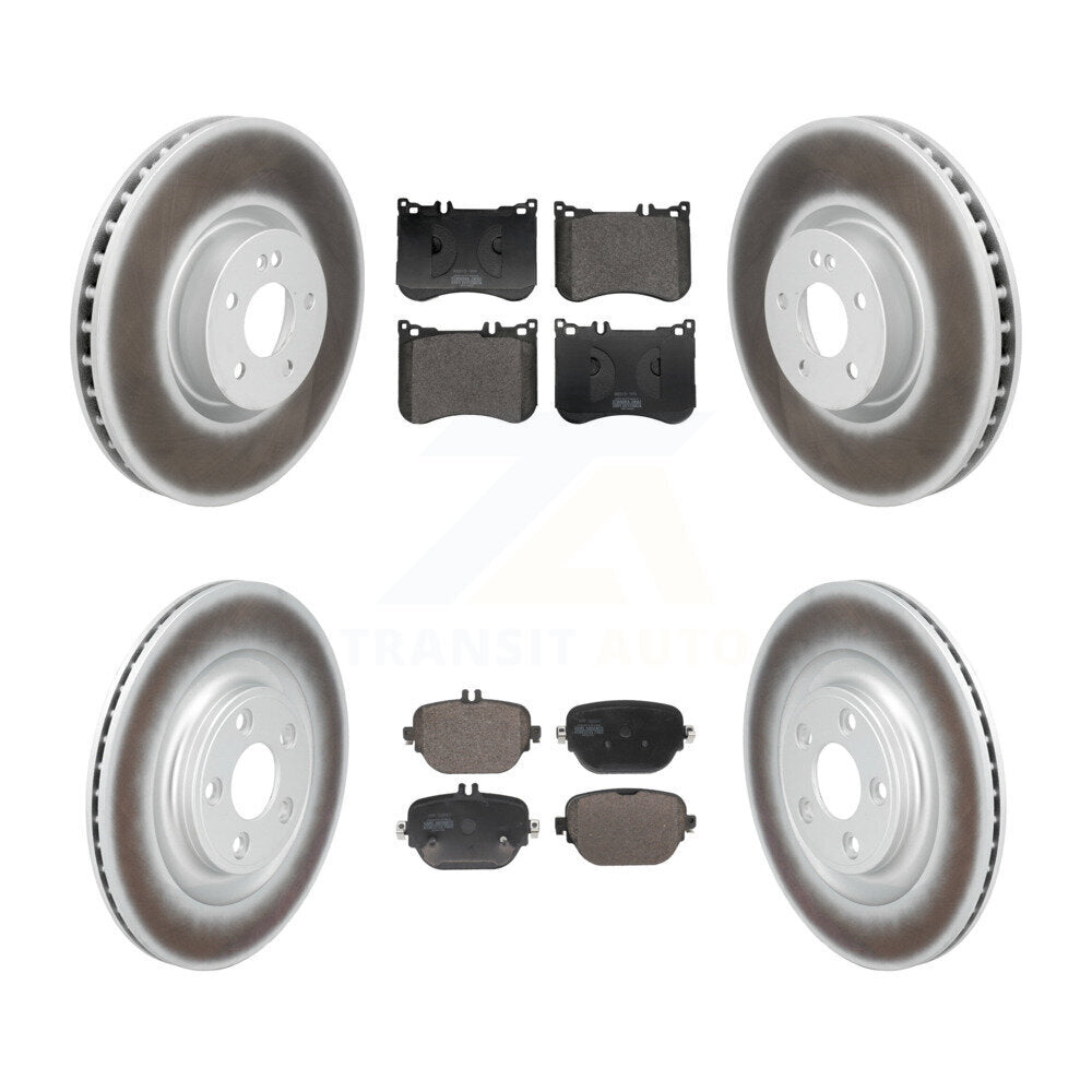 Front Rear Coated Disc Brake Rotors And Semi-Metallic Pads Kit For Mercedes-Benz E53 AMG KGF-104038