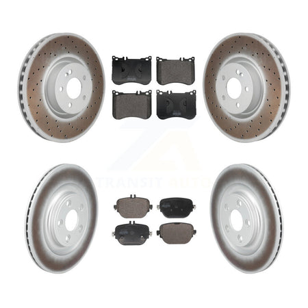 Front Rear Coated Disc Brake Rotors And Semi-Metallic Pads Kit For Mercedes-Benz E53 AMG KGF-104039