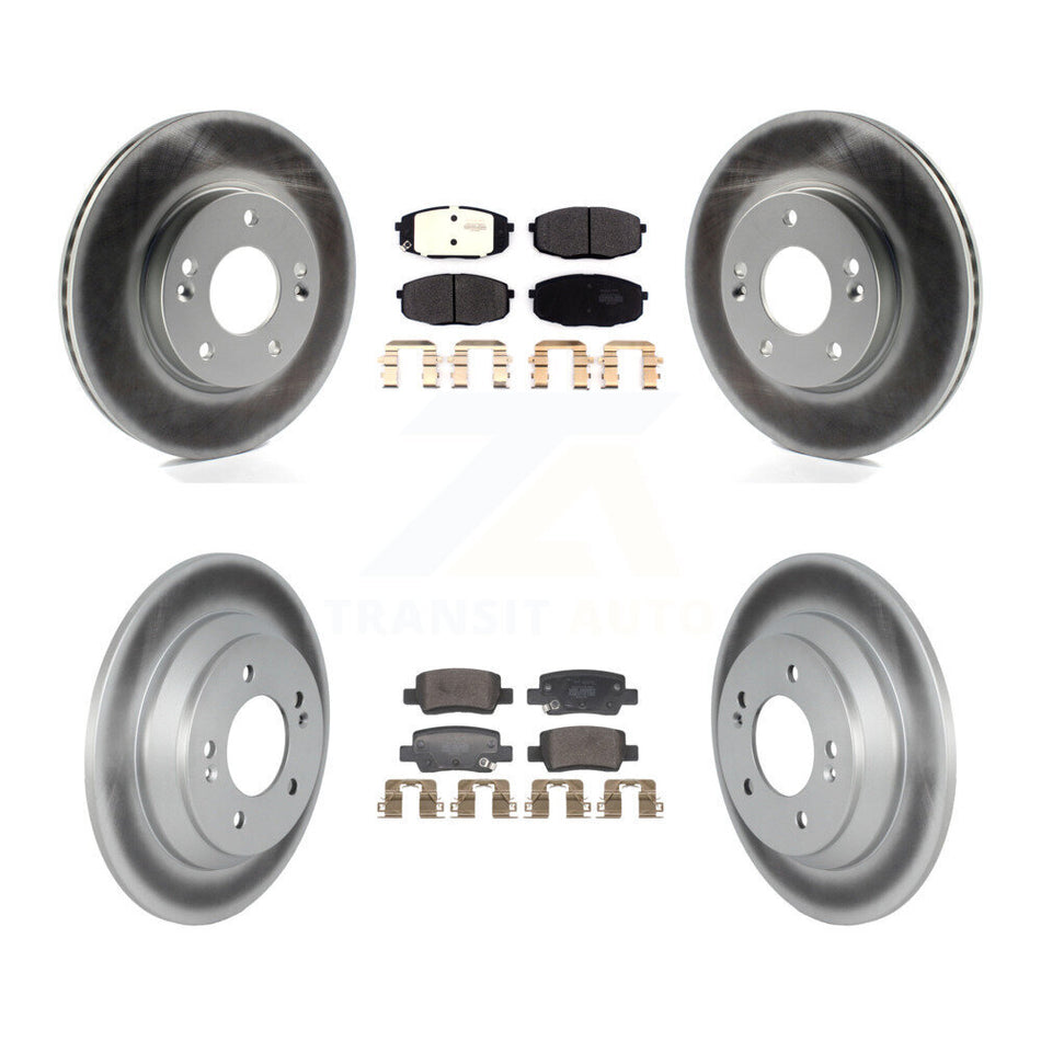 Front Rear Coated Disc Brake Rotors And Semi-Metallic Pads Kit For Kia Seltos KGF-104042