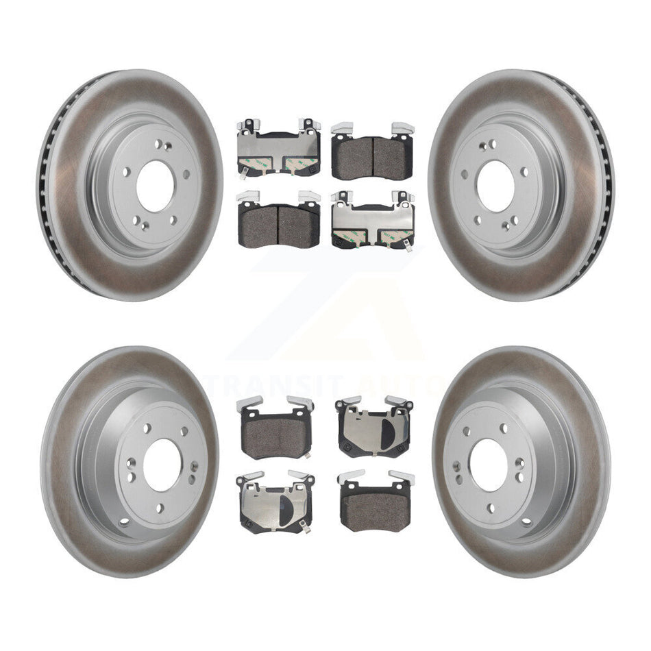 Front Rear Coat Brake Rotor Semi-Metallic Pad Kit For Genesis G70 2.0L With Brembo Brakes KGF-104047