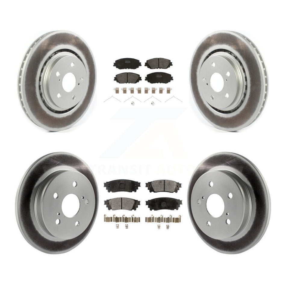 Front Rear Coat Brake Rotors Semi-Metallic Pad Kit For 2020 Toyota Camry With TRD Package KGF-104050