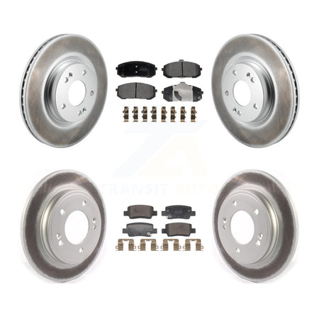 Front Rear Coated Disc Brake Rotors And Semi-Metallic Pads Kit For Hyundai Elantra KGF-104054