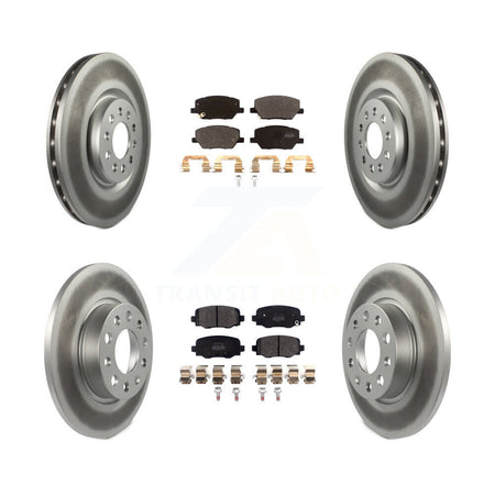 Front Rear Coated Disc Brake Rotors And Semi-Metallic Pads Kit For Dodge Hornet KGF-104058