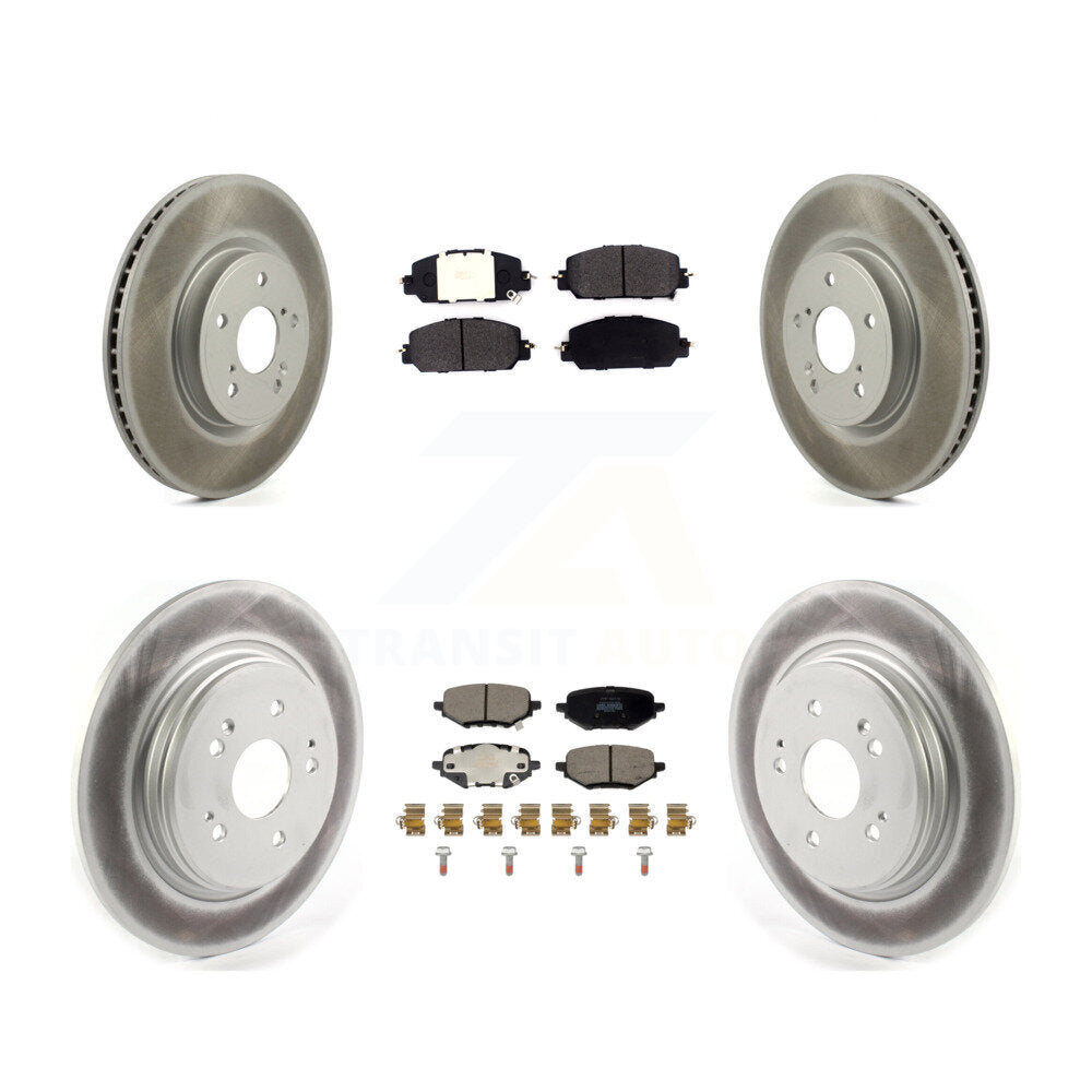 Front Rear Coated Disc Brake Rotors And Semi-Metallic Pads Kit For 2023 Honda HR-V KGF-104059