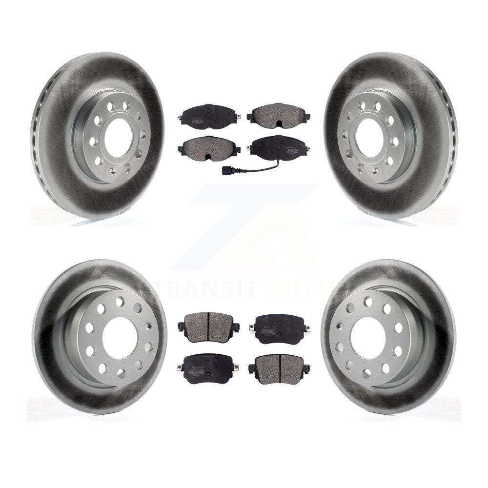 Front Rear Coated Disc Brake Rotor & Semi-Metallic Pad Kit For Volkswagen Golf SportWagen KGF-104060