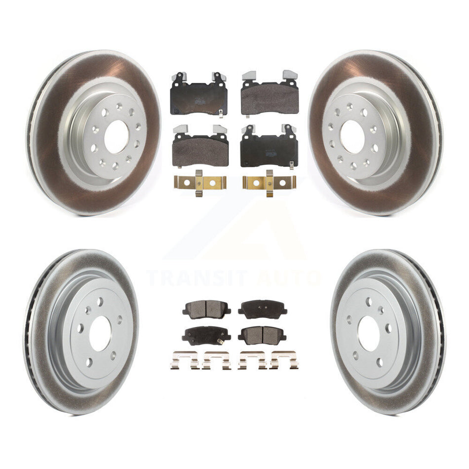 Front Rear Coated Disc Brake Rotors And Semi-Metallic Pads Kit For Cadillac CTS KGF-104067