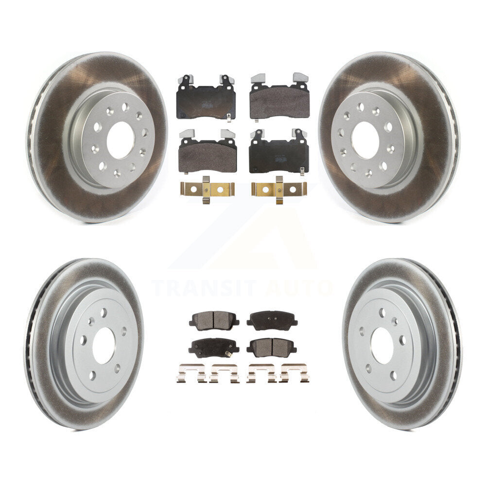 Front Rear Coated Disc Brake Rotors And Semi-Metallic Pads Kit For Cadillac CTS KGF-104068