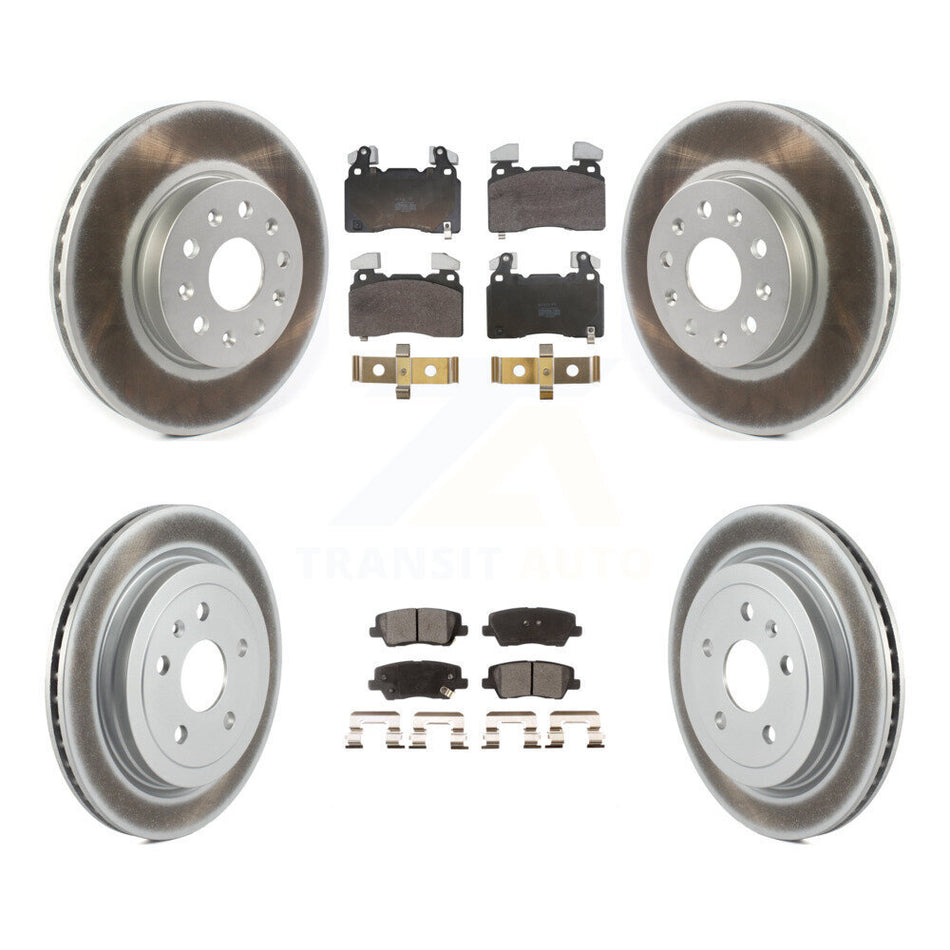 Front Rear Coated Disc Brake Rotors And Semi-Metallic Pads Kit For Cadillac CTS KGF-104068