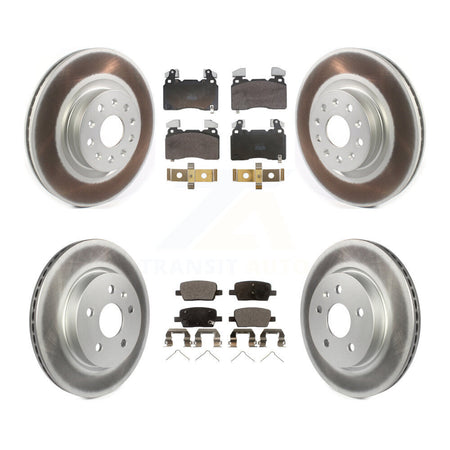 Front Rear Coated Disc Brake Rotors And Semi-Metallic Pads Kit For Cadillac CT6 KGF-104071