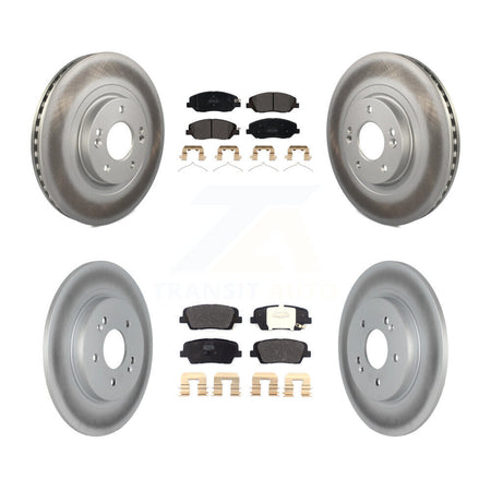 Front Rear Coated Disc Brake Rotors And Semi-Metallic Pads Kit For Hyundai Santa Fe KGF-104074