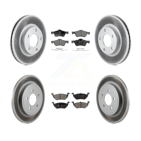Front Rear Coated Disc Brake Rotors And Semi-Metallic Pads Kit For Mercury Mariner KGF-104077