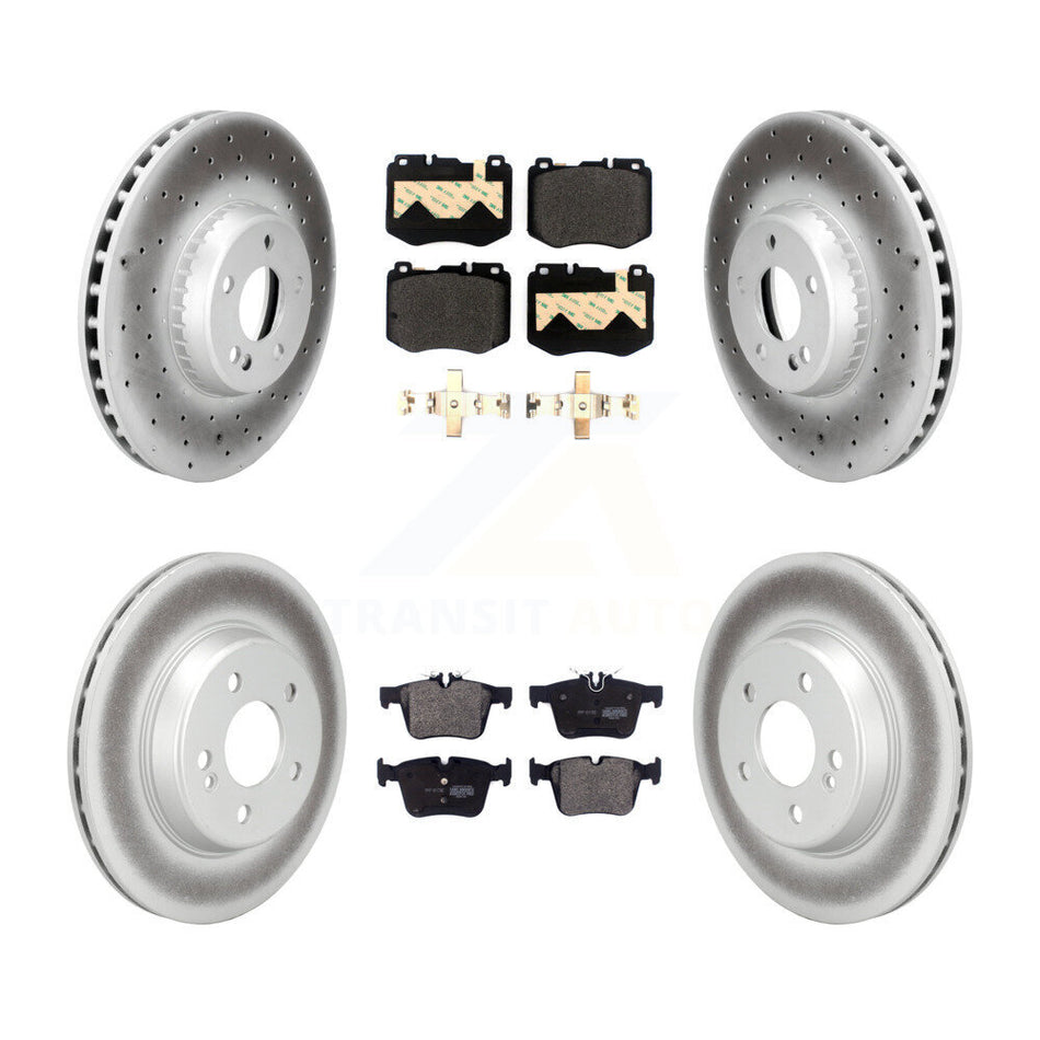 Front Rear Coat Disc Brake Rotors Semi-Metallic Pad Kit For Mercedes-Benz C300 C400 C350e KGF-104078