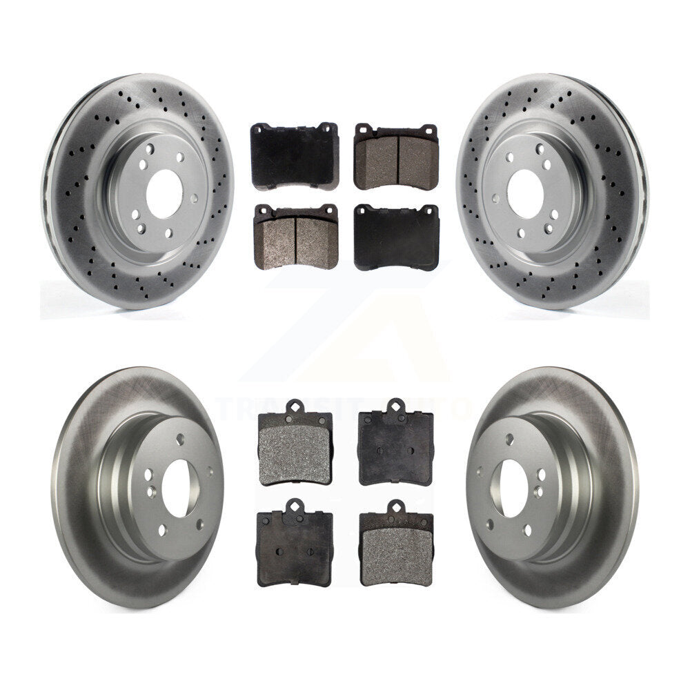 Front Rear Coated Disc Brake Rotors And Semi-Metallic Pads Kit For Mercedes-Benz SLK280 KGF-104079