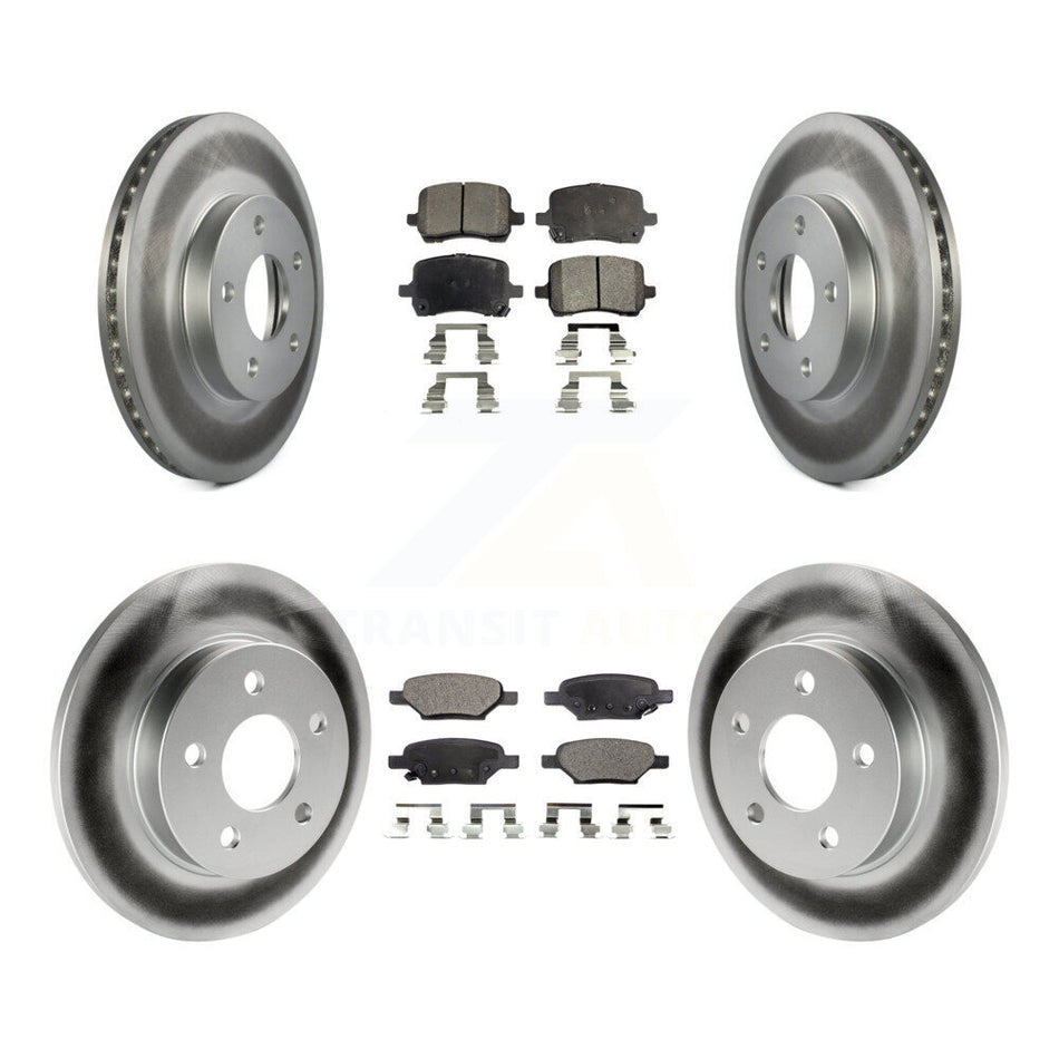 Front Rear Coated Brake Rotor Semi-Metallic Pad Kit For 07-08 Pontiac G5 Disc rear brakes KGF-104081