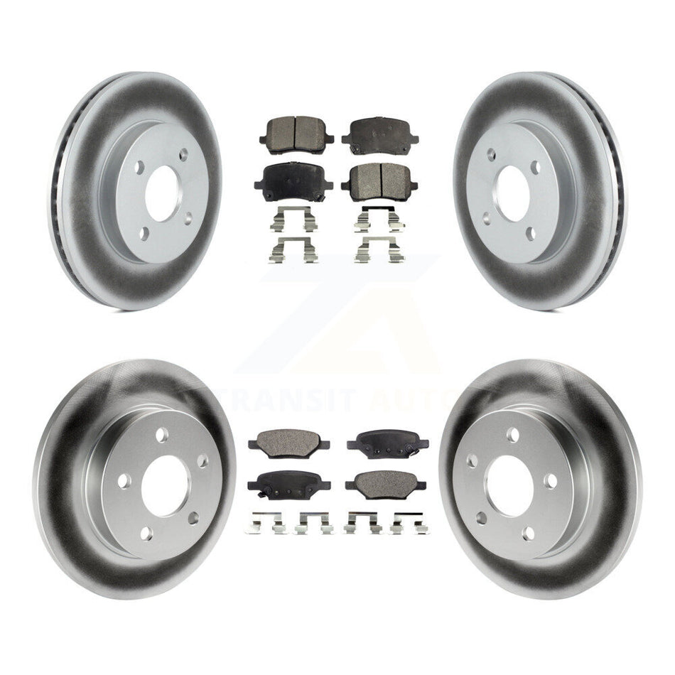 Front Rear Coated Brake Rotor Semi-Metallic Pad Kit For 07-08 Pontiac G5 Disc rear brakes KGF-104082