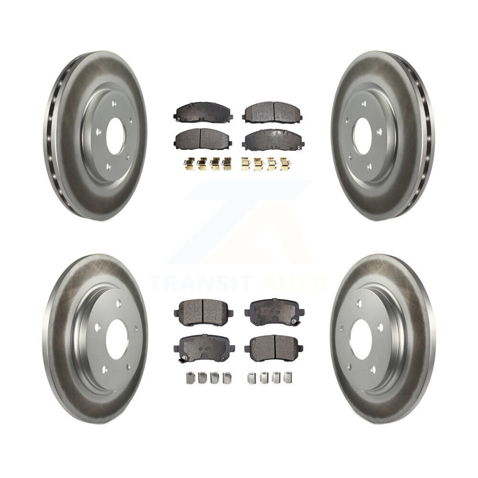 Front Rear Coated Disc Brake Rotors And Semi-Metallic Pads Kit For Volkswagen Routan KGF-104083