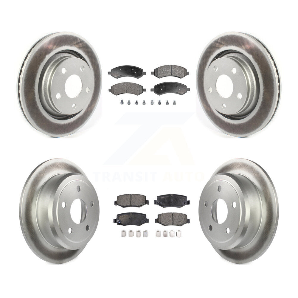 Front Rear Coated Disc Brake Rotors And Semi-Metallic Pads Kit For Jeep Wrangler JK KGF-104085