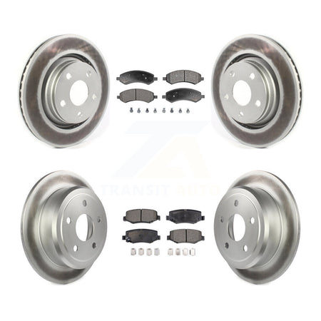 Front Rear Coated Disc Brake Rotors And Semi-Metallic Pads Kit For Jeep Wrangler JK KGF-104085