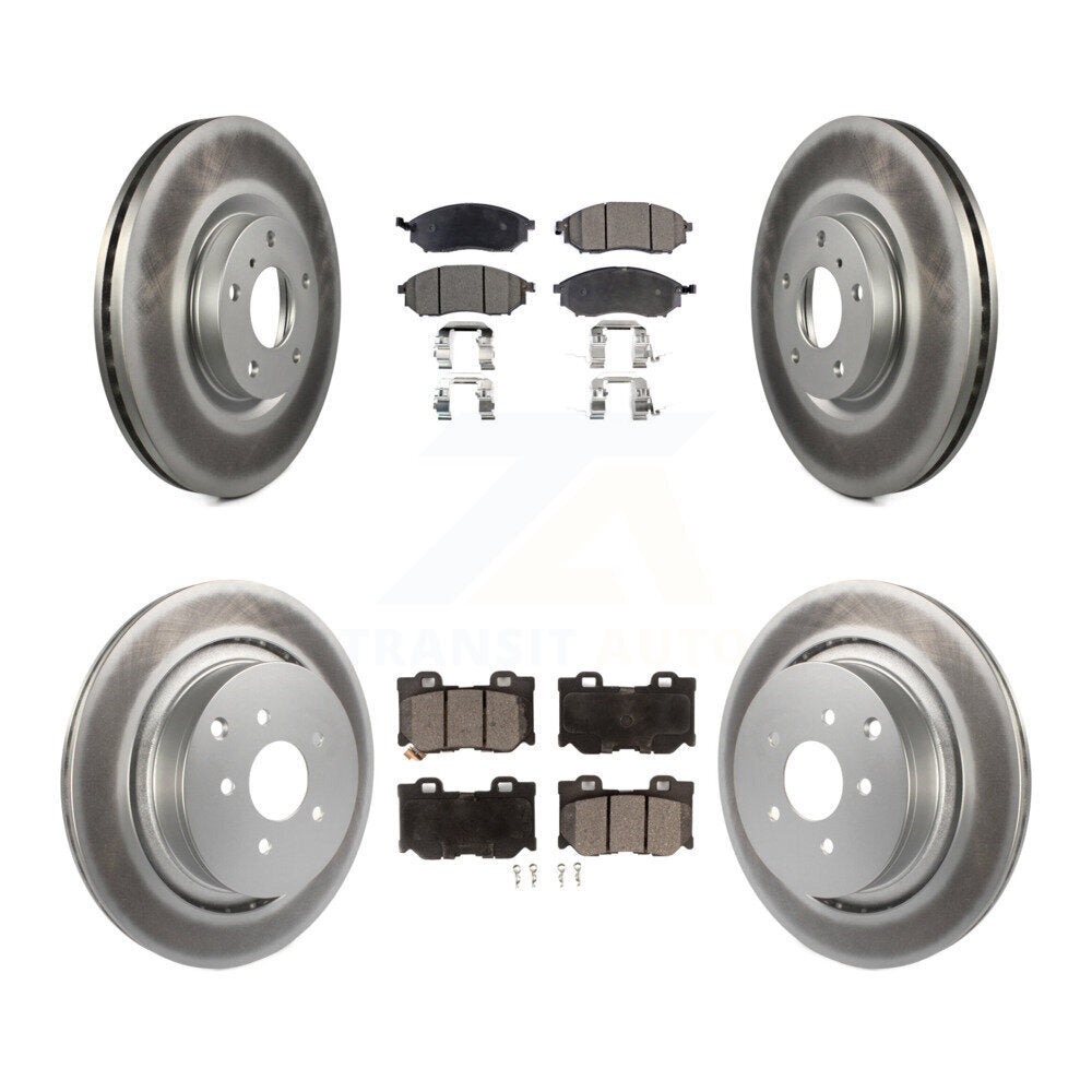 Front Rear Coat Brake Rotor Semi-Metallic Pad Kit For INFINITI M37 QX70 Q70 Q70L M56 M35h KGF-104087