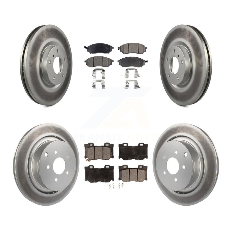 Front Rear Coat Brake Rotor Semi-Metallic Pad Kit For INFINITI M37 QX70 Q70 Q70L M56 M35h KGF-104087