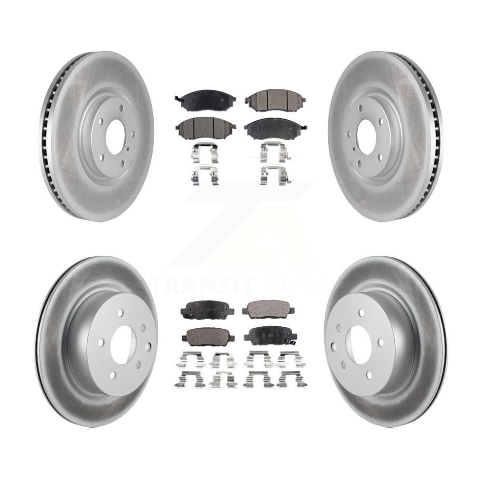Front Rear Coat Brake Rotors Semi-Metallic Pad Kit For INFINITI G37 Without Brembo Brakes KGF-104088