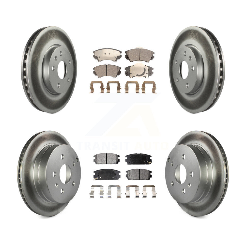 Front Rear Coated Disc Brake Rotors And Semi-Metallic Pads Kit For GMC Terrain KGF-104090