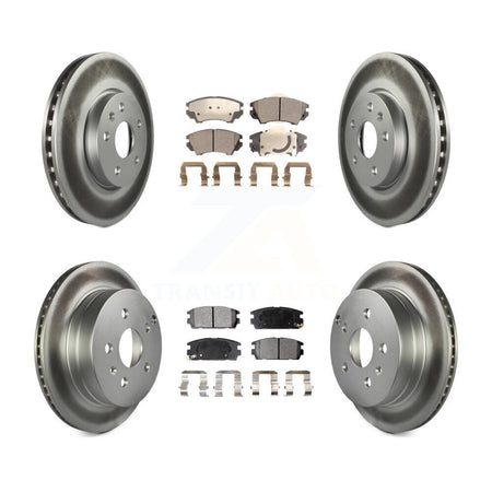 Front Rear Coated Disc Brake Rotors And Semi-Metallic Pads Kit For GMC Terrain KGF-104090