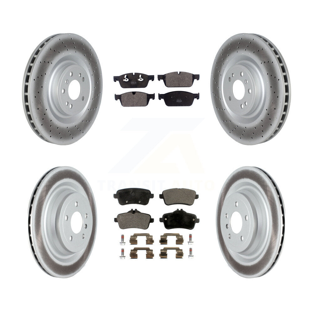 Front Rear Coated Brake Rotor & Semi-Metallic Pad Kit For Mercedes-Benz GL350 GL550 GL450 KGF-104092