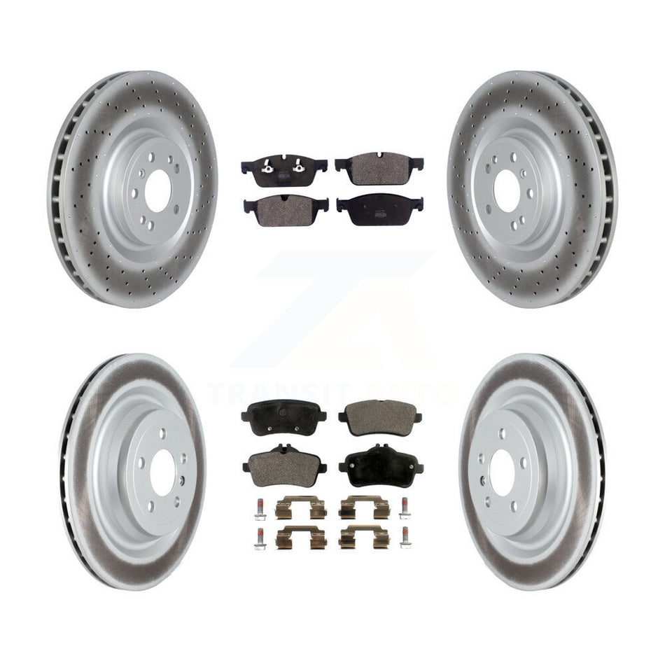 Front Rear Coated Brake Rotor & Semi-Metallic Pad Kit For Mercedes-Benz GL350 GL550 GL450 KGF-104092